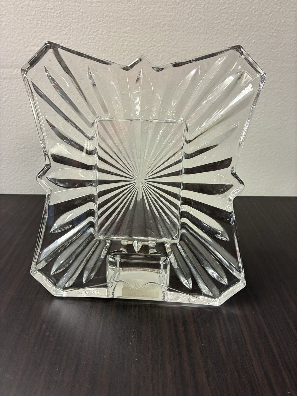 Vintage Mikasa Crystal Picture Frames 2.5 X 3.5” Photo Starburst & Wavy